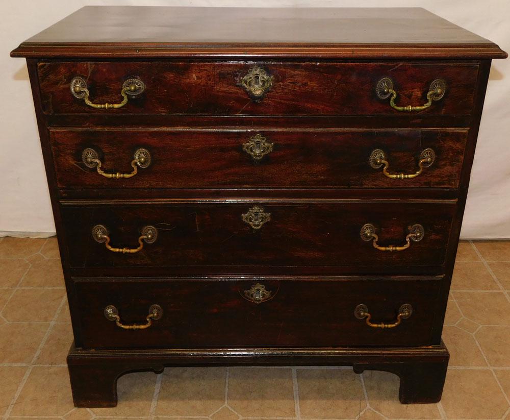 19th Century Mahogany English 4 Drawer Bachelors Chest (1 of 5)
