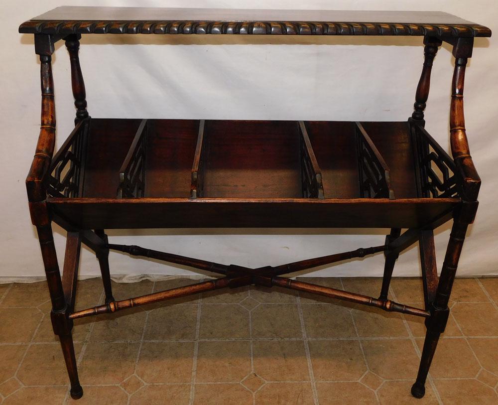 Mahogany Open Work Bamboo Turned Book Stand (1 of 3)