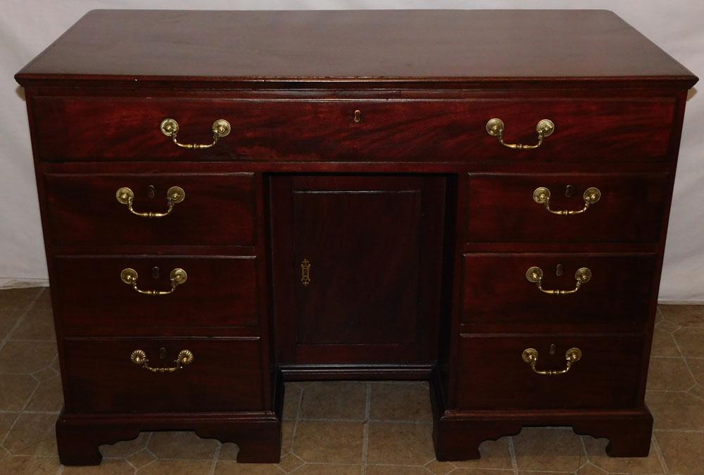 19th C Mahogany Knee Hole Desk (1 of 7)