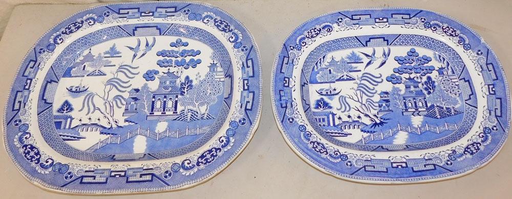 Two Antique Blue Willow Platters (1 of 5)
