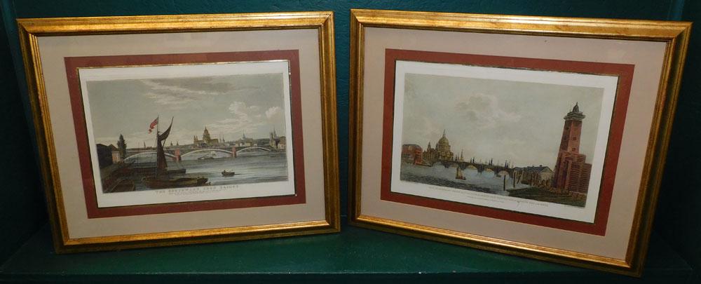 Pair English Framed Colored Engravings (1 of 10)
