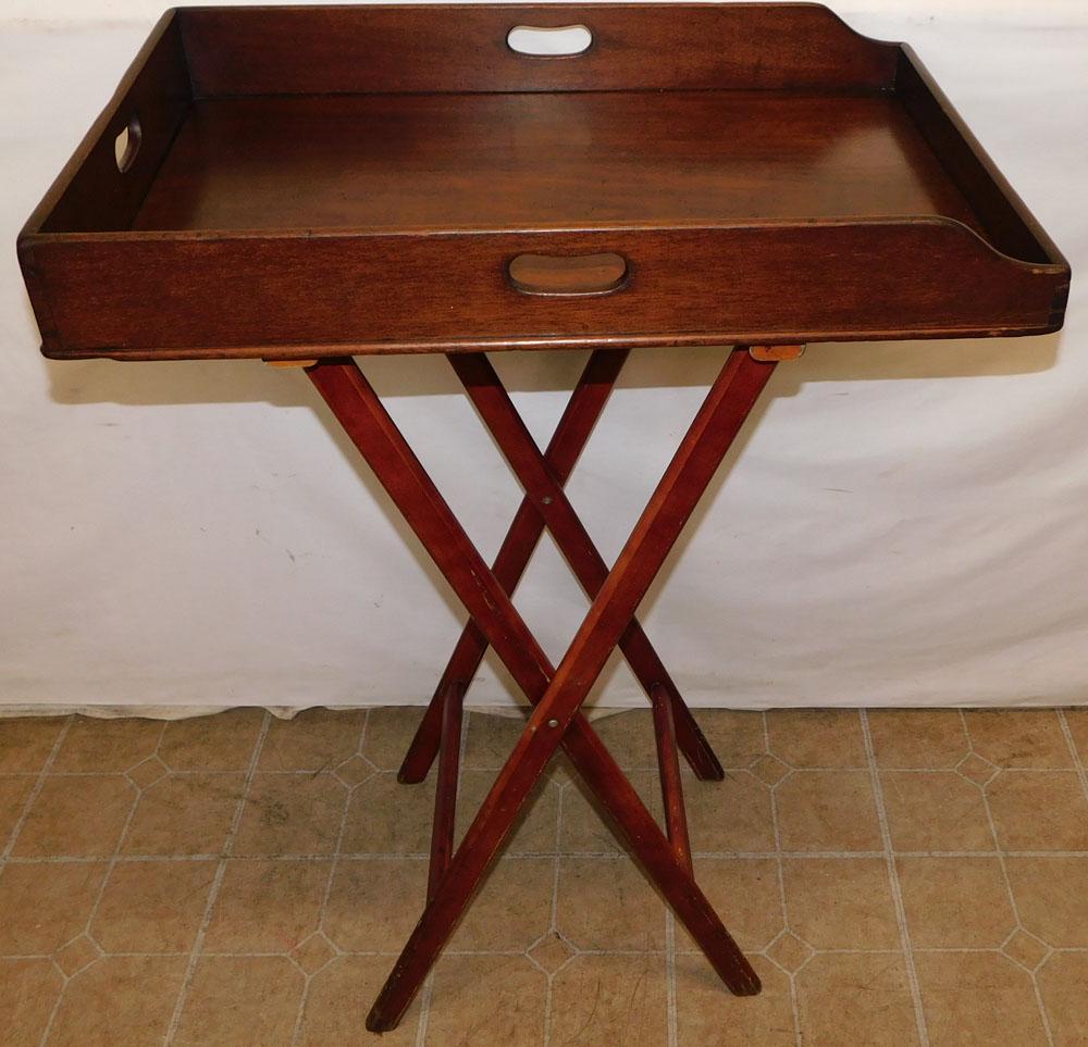 19th C Mahogany Butlers Tray With Later Stand (1 of 4)