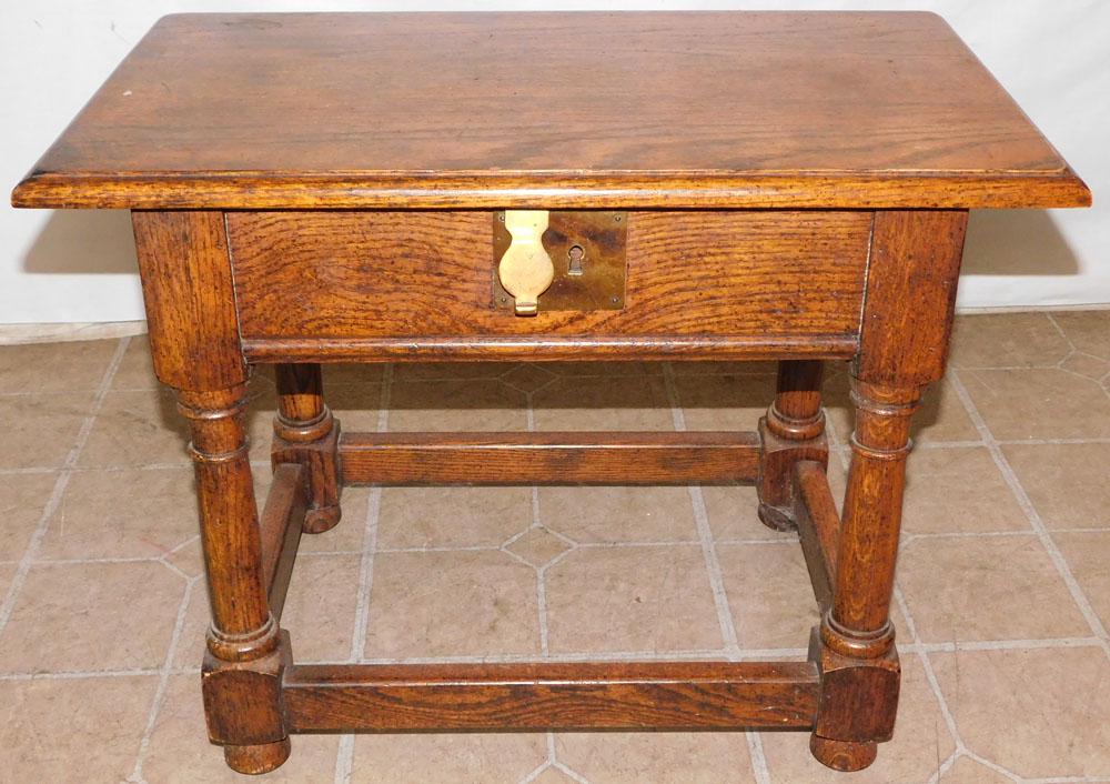 Oak Stretcher Base Stool With Lift Top Compartment (1 of 6)