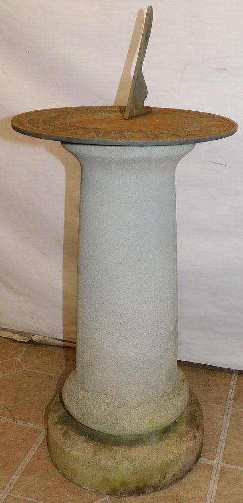 Cast Brass Sun Dial On Concrete Stand (1 of 5)