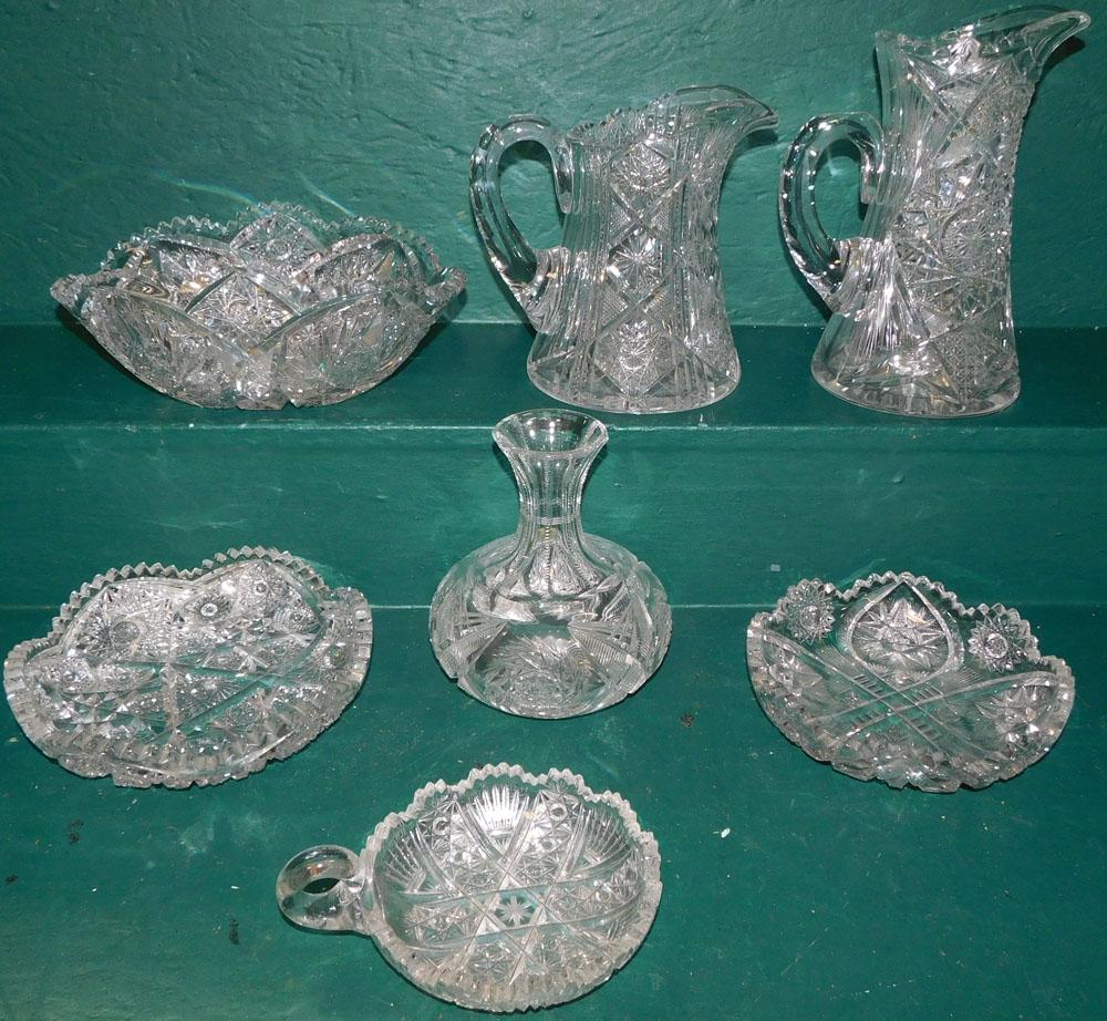 Lot 7 Brilliant Cut Glass Items (1 of 5)