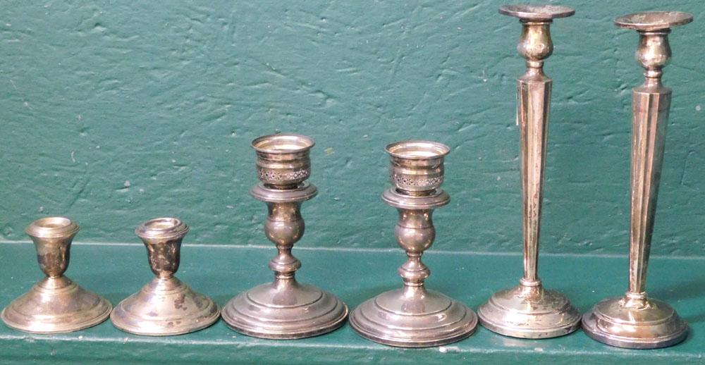 Three Pair Sterling Weighted Candlesticks (1 of 2)