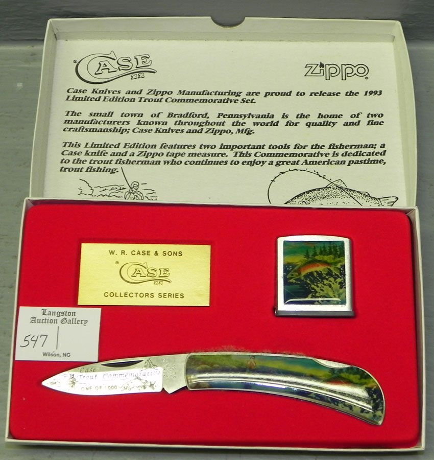 Trout Zippo Commem. '93 Lmtd. 1/1000 in Box.: Trout Zippo Commemorative '93 Lmtd. Ed 51LSS. 1/1000 in Box.