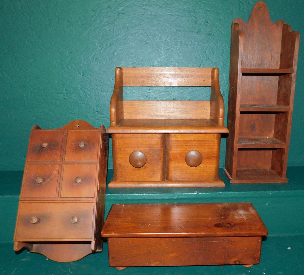Lot Pine Wall Shelves - Spice Cabinet - Box (1 of 2)
