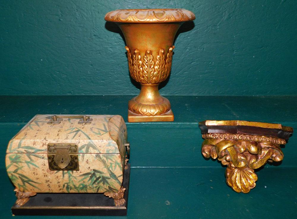 Decorative Box - Gilded Urn- Gilded Bracket (1 of 4)