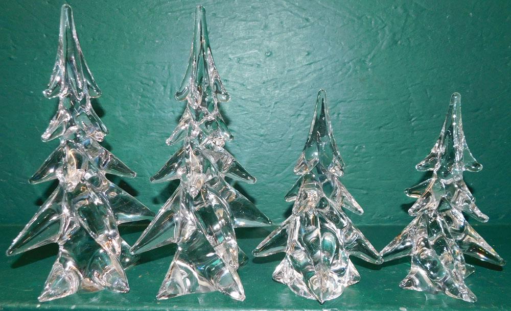 Lot Four Lead Crystal Christmas Trees (1 of 3)