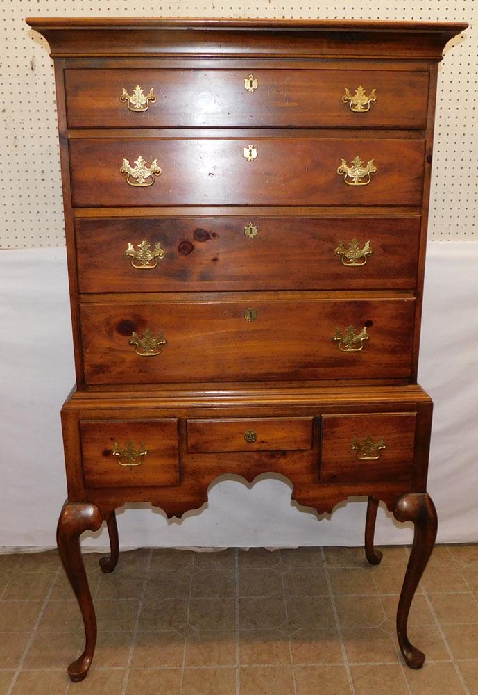 Pine Queen Anne Style High Boy By Heritage (1 of 6)