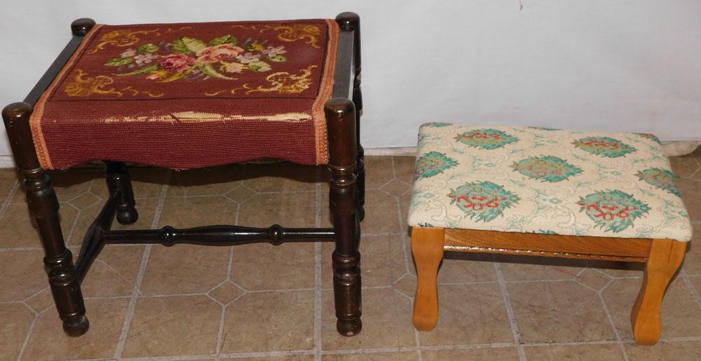 Needlepoint Top Stool - Foot Stool (1 of 3)