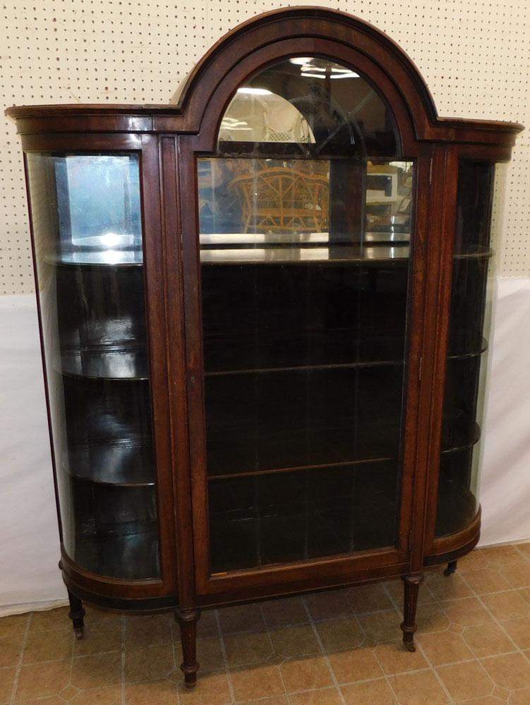 Antique Mahogany Bow Front China Cabinet (1 of 5)