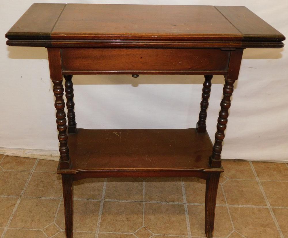 Small Antique Walnut Fold Over Top Console (1 of 3)