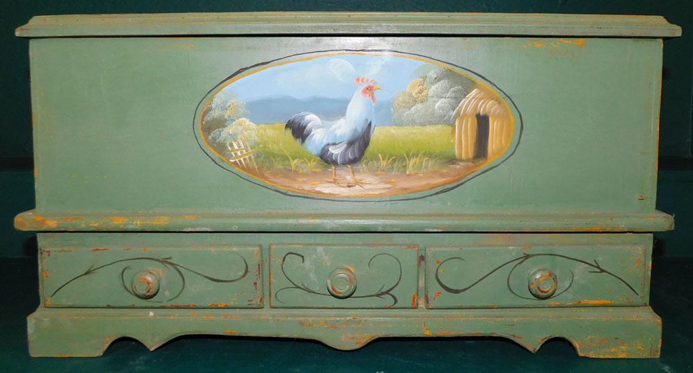 Painted Lift Top Childs Trunk (1 of 4)