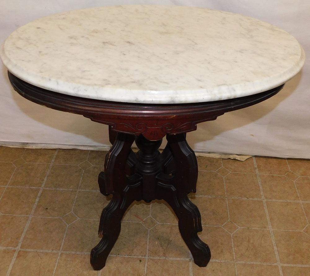 Victorian Oval Marble Top Table (1 of 4)