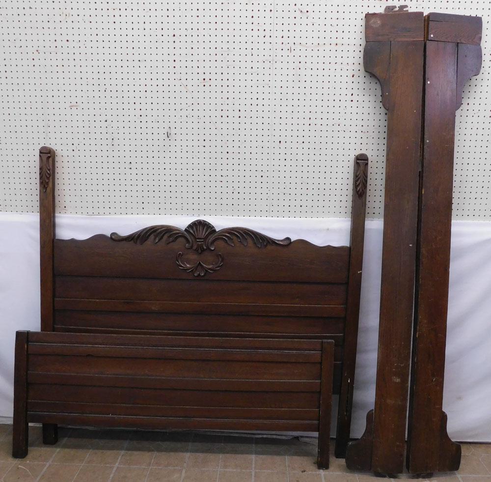 Antique Double Bed With Rails (1 of 3)