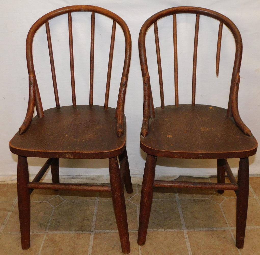 Pair Oak Childs Side Chairs (1 of 2)