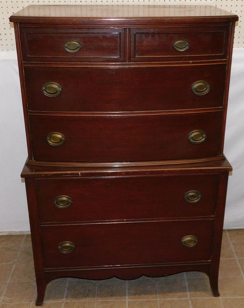 Mahogany 2/4 Drawer Bow Front Chest Auction