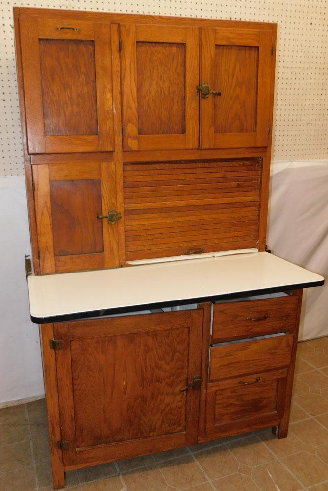 Antique Oak Two Part Hoosier Cabinet (1 of 5)