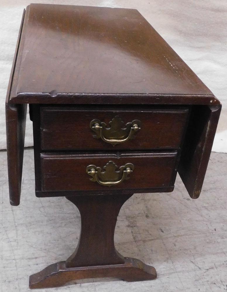 Antique Oak Two Drawer Drop Leaf Stand (1 of 2)