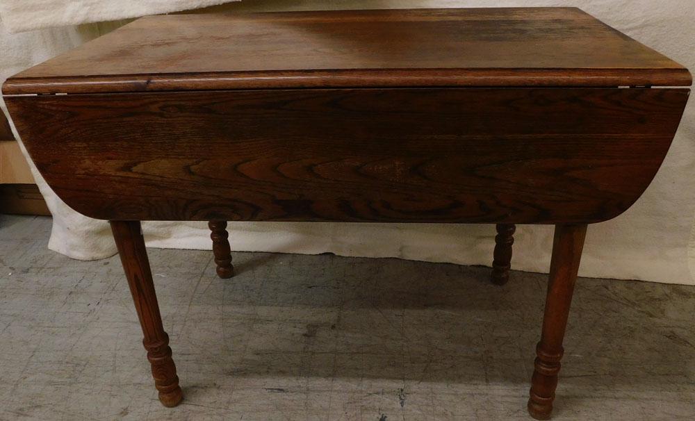 Antique Oak Drop Leaf Dining Table (1 of 4)