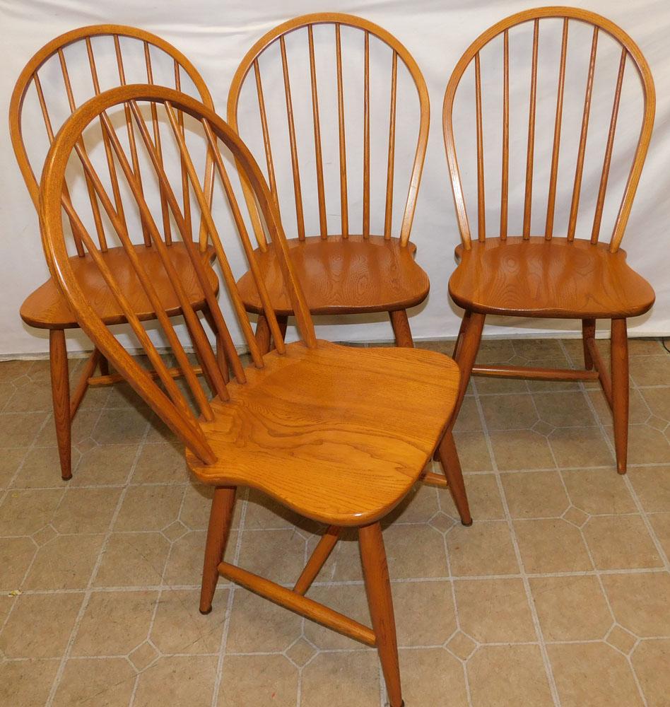 Set 4 Oak Dining Chairs (1 of 4)