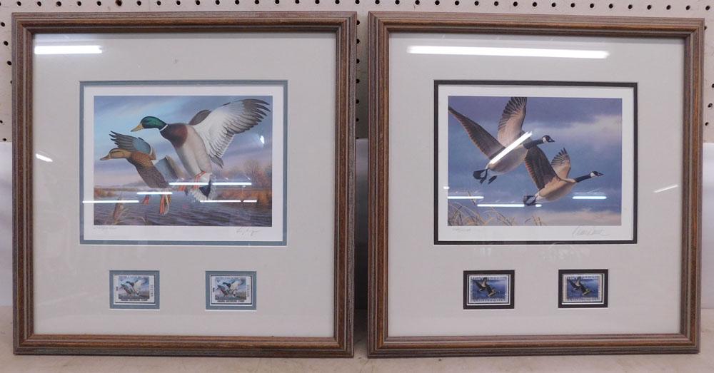 Two Pencil Signed & Numbered Duck Prints W/ Stamps (1 of 4)