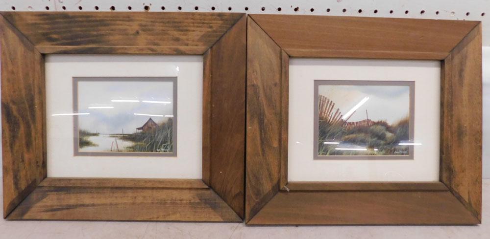 Two Framed Beach Scene Prints (1 of 4)