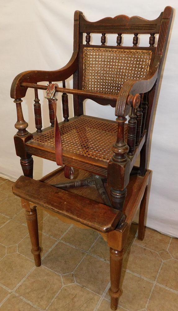 Victorian Childs Cane Back & Bottom High Chair (1 of 3)