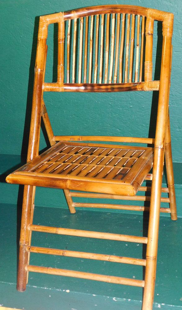 Mid Century Folding Bamboo Desk Chair (1 of 3)