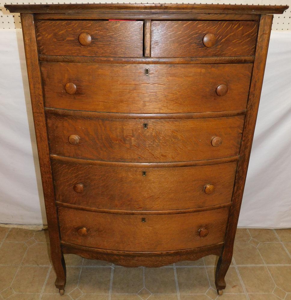 Antique Tiger Oak 2/4 Drawer Chest (1 of 8)