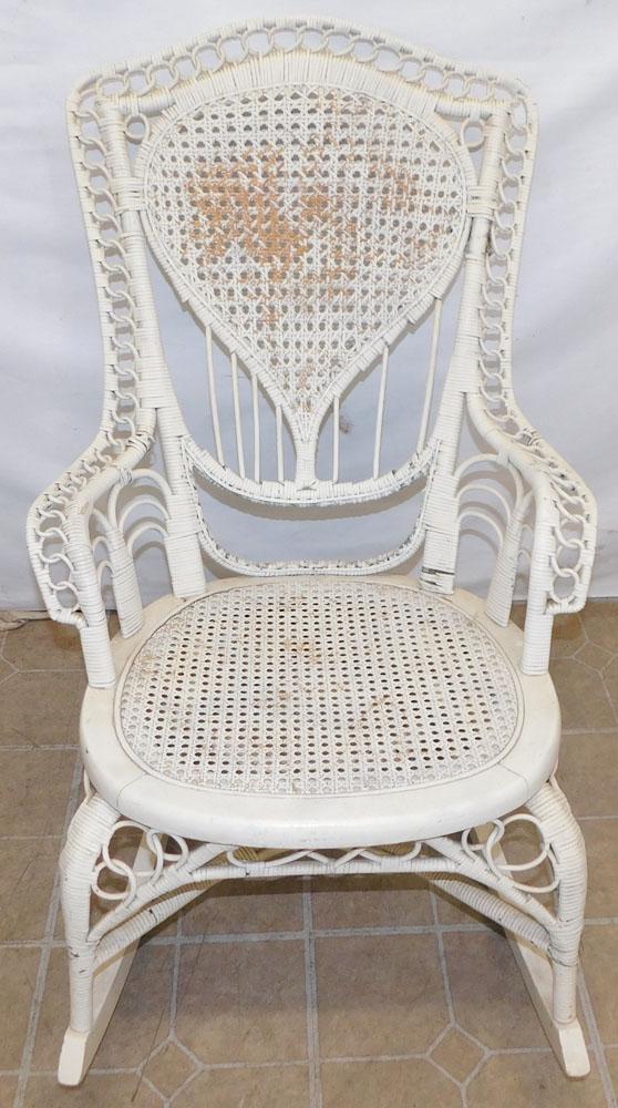 Antique Painted Wicker Chair (1 of 4)