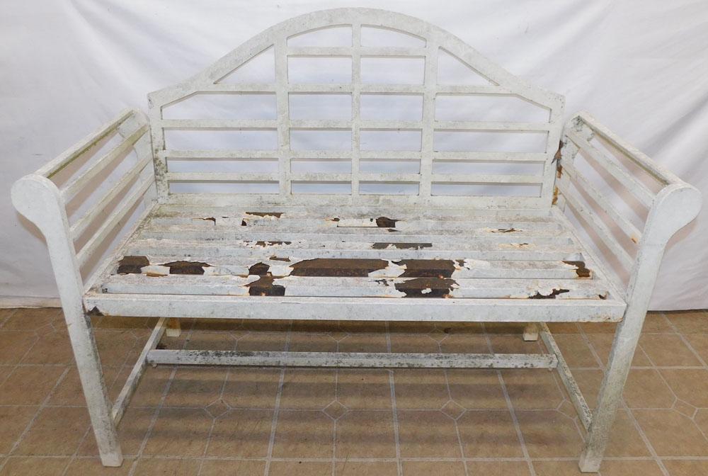 Painted Metal Outdoor Bench (1 of 3)