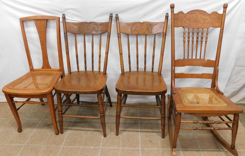 Lot 4 Antique Side Chairs (1 of 7)