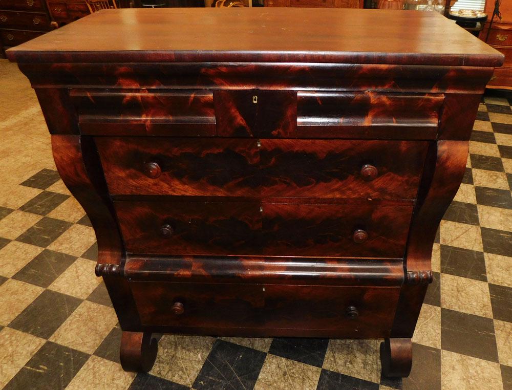 Antique Mahogany Empire 3/3 Drawer Chest (1 of 6)