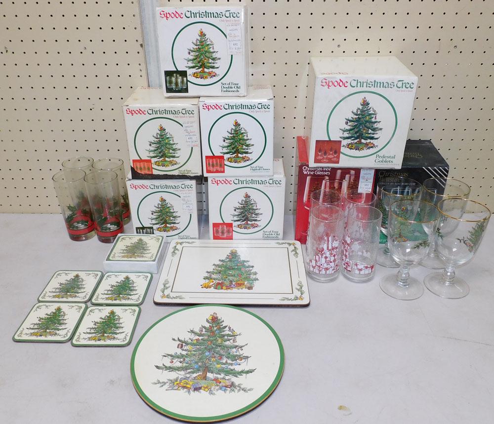 Lot Spode Christmas Glass Items (1 of 3)