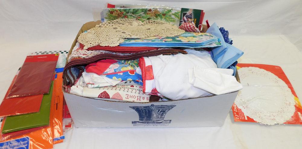 Lot Linens: Lot Linens. "ALL DESCRIPTIONS AND ANY CONDITION STATEMENT GIVEN BY LANGSTON AUCTION GALLERY ARE STRICTLY OPINIONS AND LANGSTON'S SHALL HAVE NO RESPONSIBILITY FOR ERRORS OR OMISSIONS. THE ABSENCE OF A