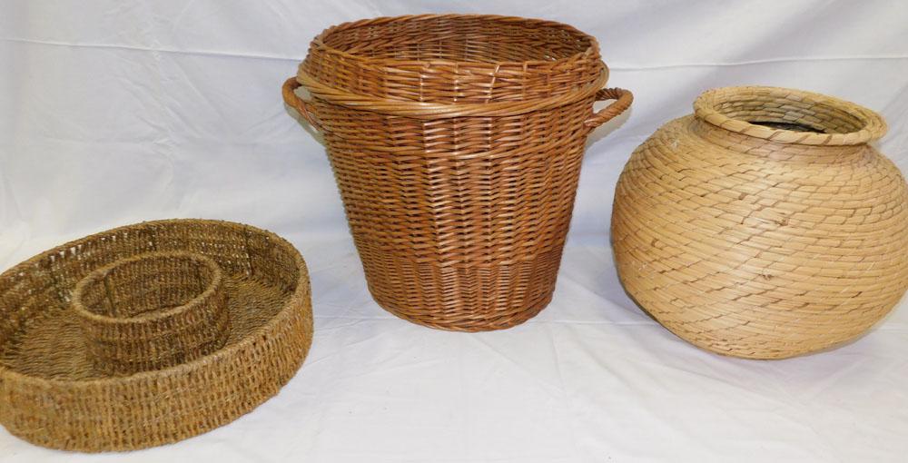 Lot Baskets: Lot Baskets. "ALL DESCRIPTIONS AND ANY CONDITION STATEMENT GIVEN BY LANGSTON AUCTION GALLERY ARE STRICTLY OPINIONS AND LANGSTON'S SHALL HAVE NO RESPONSIBILITY FOR ERRORS OR OMISSIONS. THE ABSENCE OF A