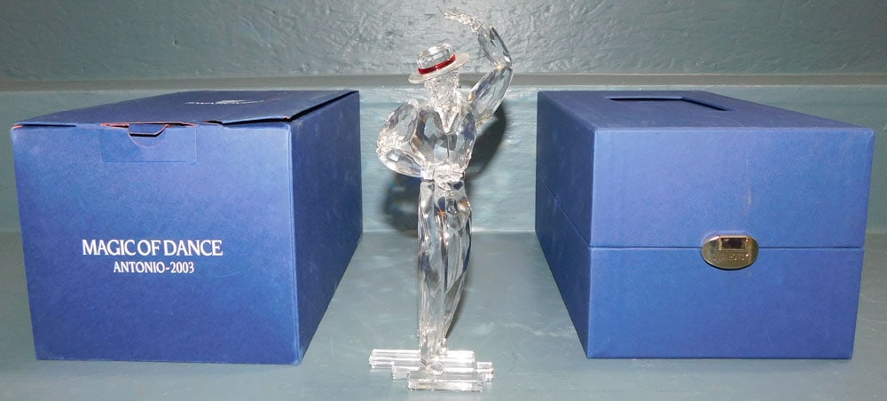 Swarovski Crystal Magic of Dance "Antonio"-2003 in Box: Swarovski Crystal Magic of Dance "Antonio"-2003 in Box . Box: 6 3/4" W 6" D 11 1/4" H "ALL DESCRIPTIONS AND ANY CONDITION STATEMENT GIVEN BY LANGSTON AUCTION GALLERY ARE STRICTLY OPINIONS AND LANGSTON