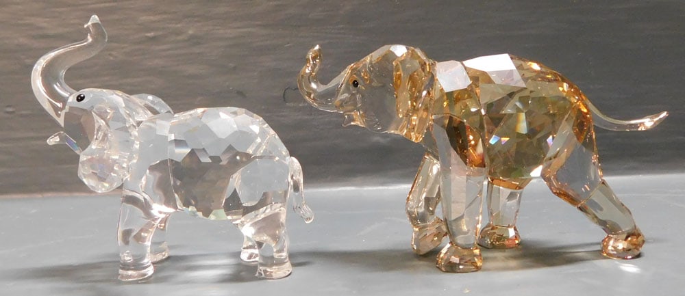 2 Swarvoski Crystal Elephants (1 of 3)