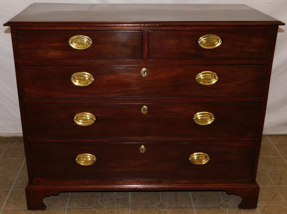 19th Century Mahogany 2/3 Chippendale Chest: 19th Century Mahogany 2/3 Chippendale Chest . 43" W 19 1/2" D 35" H "ALL DESCRIPTIONS AND ANY CONDITION STATEMENT GIVEN BY LANGSTON AUCTION GALLERY ARE STRICTLY OPINIONS AND LANGSTON'S SHALL HAVE NO R