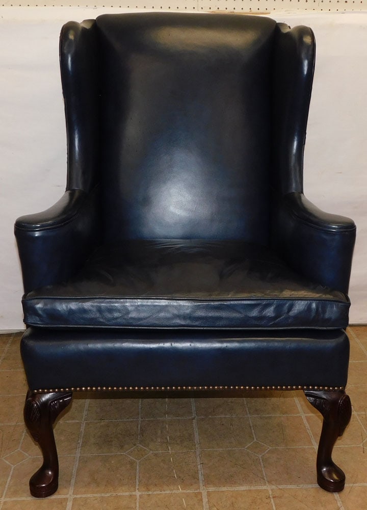 Leather Wing Back Queen Anne Chair by Classics (1 of 6)