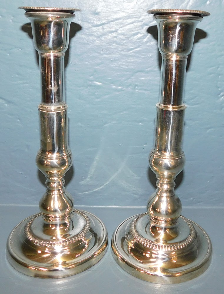 Pair of Sheffield Telescopic Candlesticks (1 of 4)