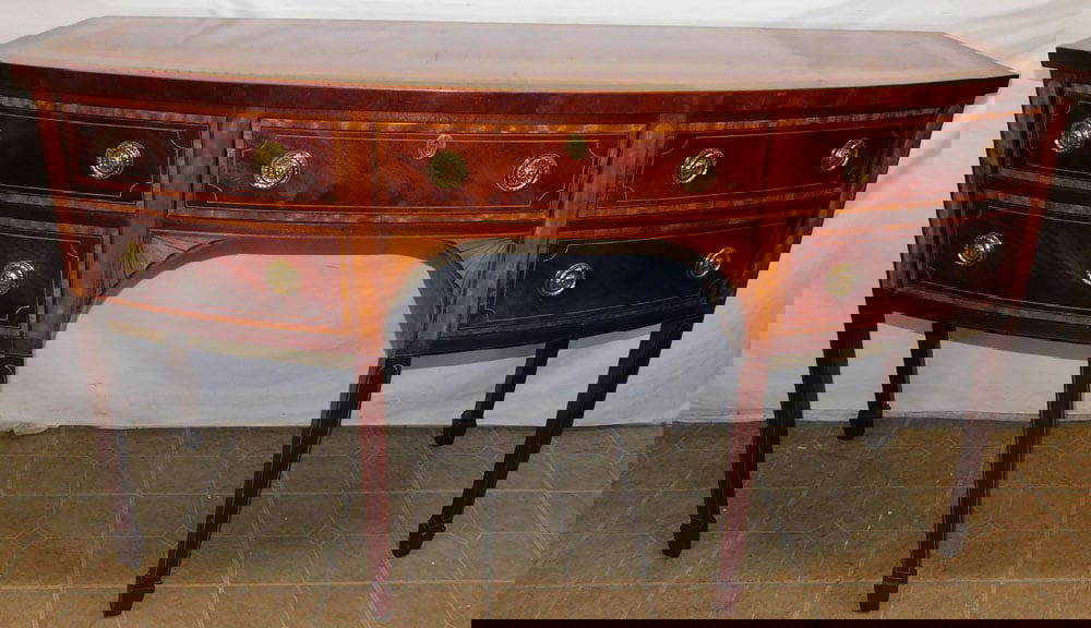 Mahogany Banded Inlaid Hepplewhite Sideboard by Baker, (Historic Charleston Edition) (1 of 9)