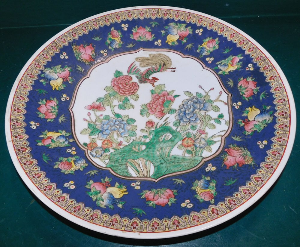 Large Oriental Porcelain Shallow Bowl Signed with Character Marks (1 of 2)