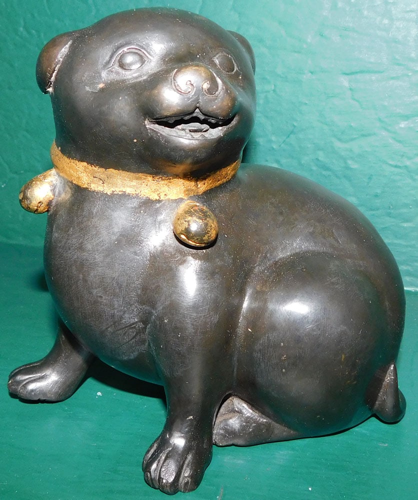 Chinese Bronze Dog Figure Signed D.L.174/5000 (1 of 4)