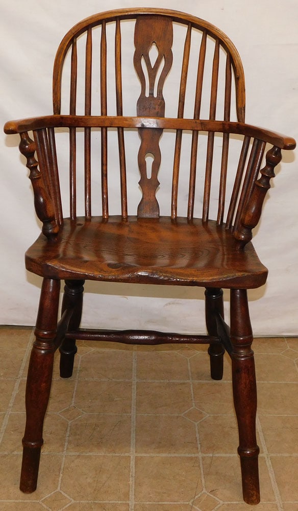 19th C Elmwood Windsor Arm Chair (1 of 5)