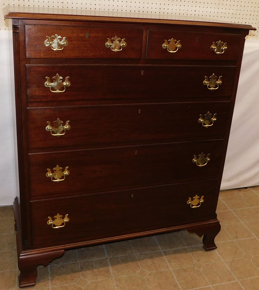 Benchmade Walnut 2/4 Drawer Tall Chest with Quarter Columns by Moser Furniture, (Lynchburg, VA) (1 of 6)