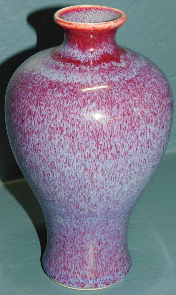 Chinese Sang De Boeuf Meiping Vase: Chinese Sang De Boeuf Meiping Vase . 7 1/2" H "ALL DESCRIPTIONS AND ANY CONDITION STATEMENT GIVEN BY LANGSTON AUCTION GALLERY ARE STRICTLY OPINIONS AND LANGSTON'S SHALL HAVE NO RESPONSIBILITY FOR ERRO